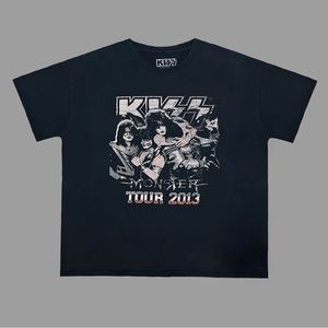 2018 Front & Back Reprint Kiss 2013 Monster Tour Shirt 🎸😝 Nice Vintage Fade